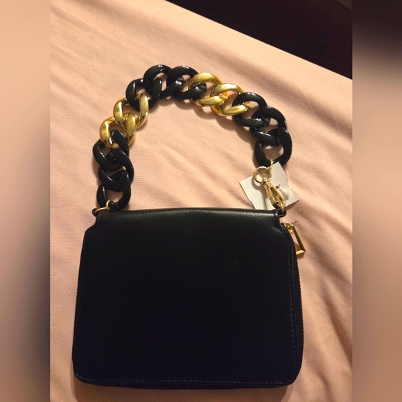 Elegant Black Gold Chain Women's Wallet Wrislet Bag - Picture 1 of 11